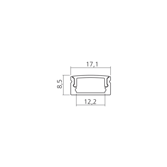Profil en applique 17x8