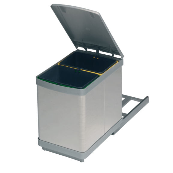 Poubelle tri sélectif inox 15 L