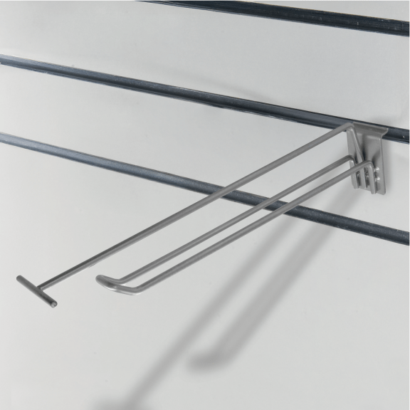 Dubbele haak met etikethouder