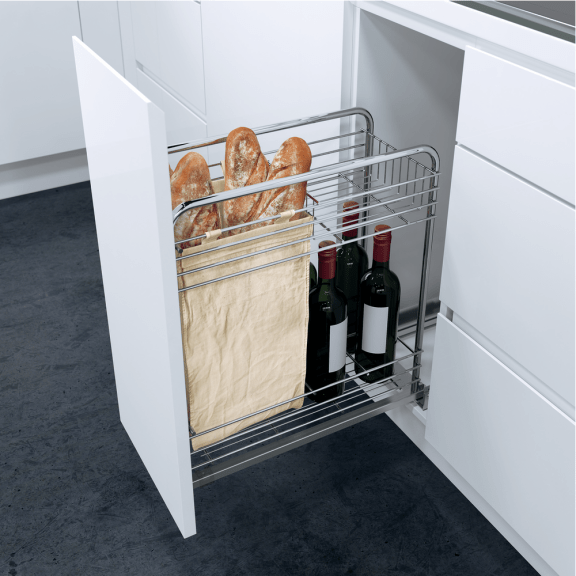 Uittrekelement voor brood en flessen