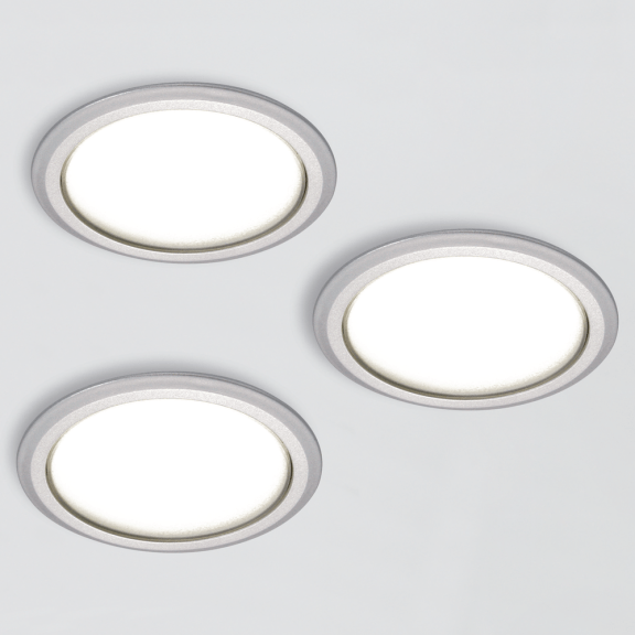 Set 3 LED-Einbauleuchten 230 V, Ø 78 mm