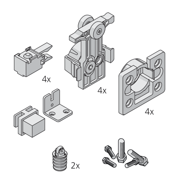Garnituur voor 2 deuren Clipo 26 IS