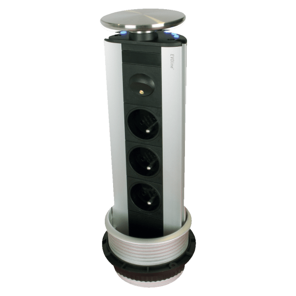 Zuil stopcontacten verlicht diameter 100