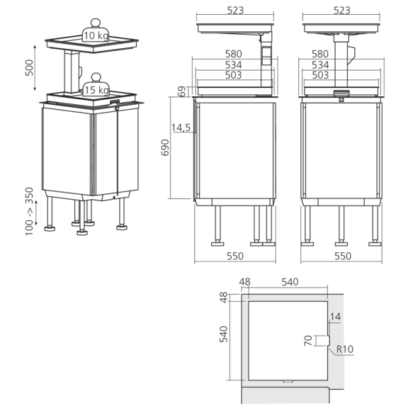 Gemotoriseerde hoekset QANTO PULL-OUT