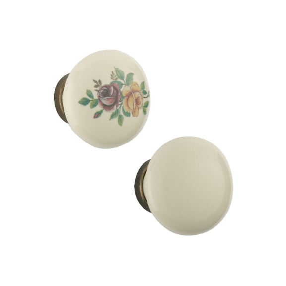 Bouton porcelaine bronzé