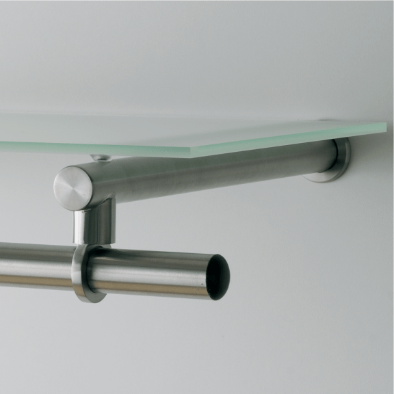 Halter für Tablar und Kleiderstange
