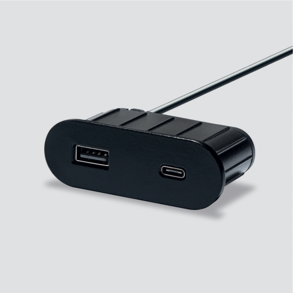 Mini bloc prises USB A+C ovale