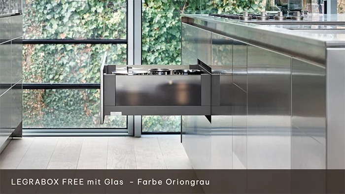 Vormontierte Blum Boxsysteme LEGRABOX FREE