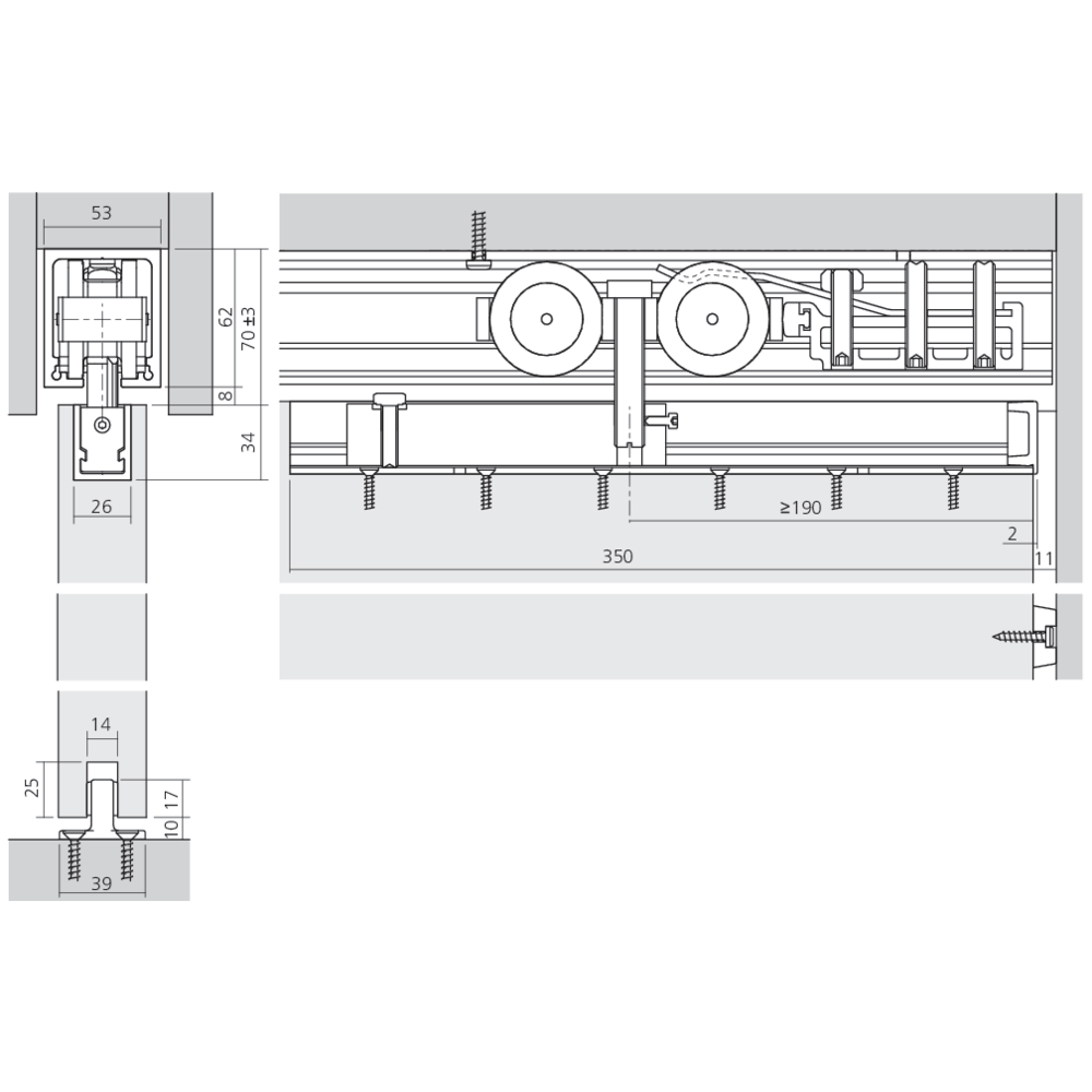 Garniture 1 porte Junior 160/B