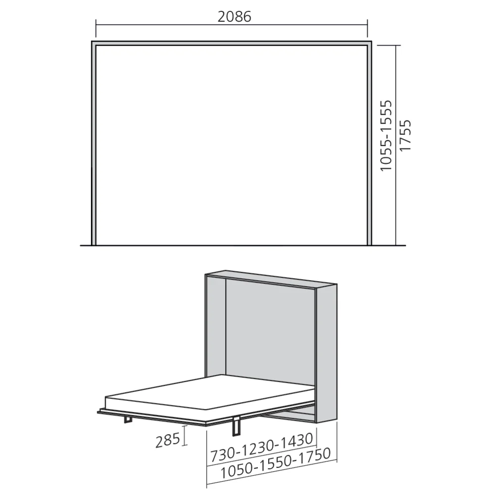 Lit abattable horizontal