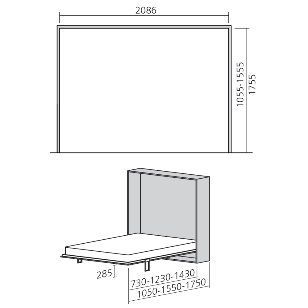 Lit abattable horizontal