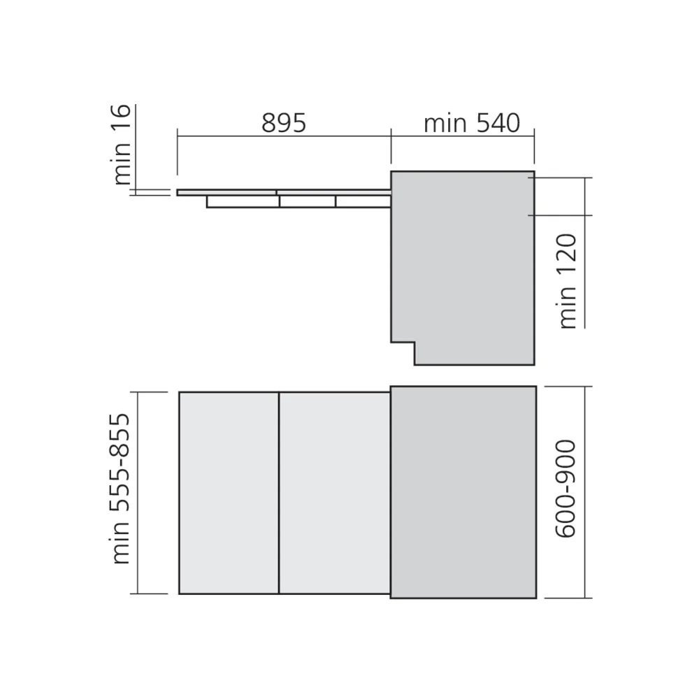 Ferrure de table à encastrer LUNCH