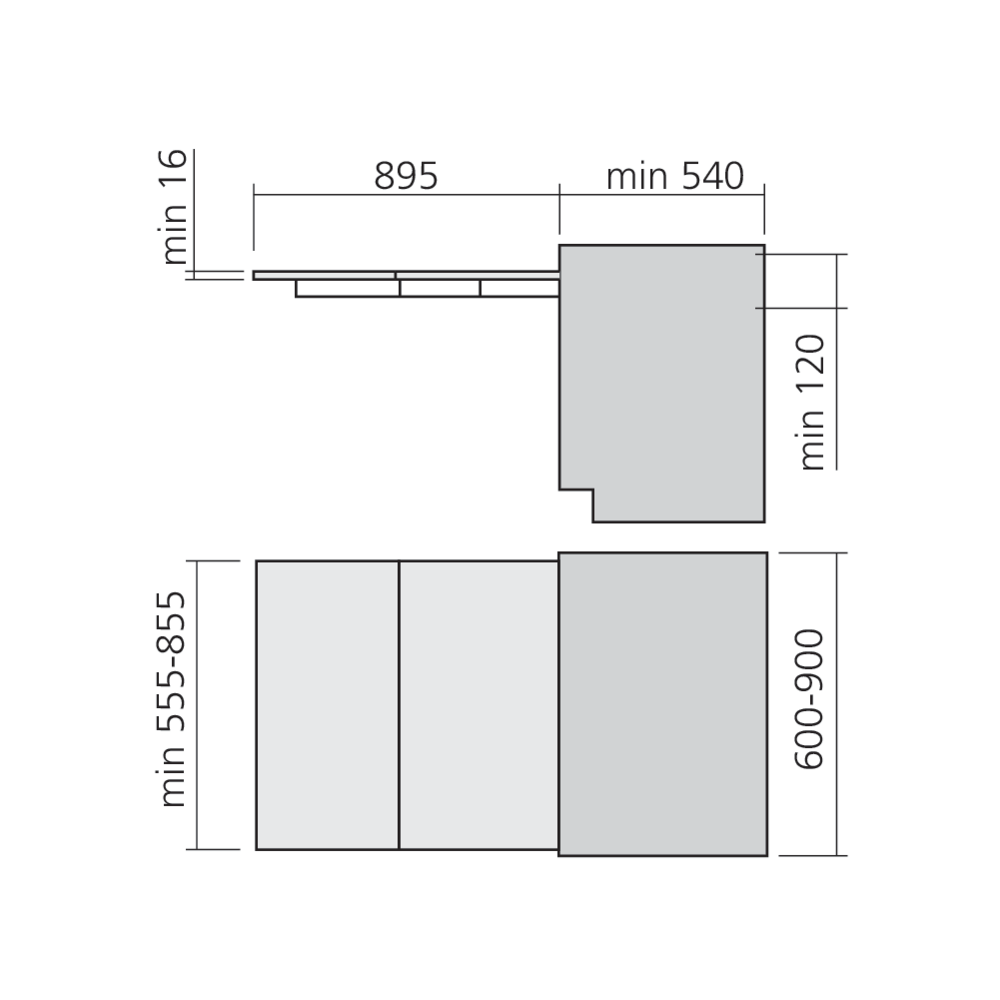 Ferrure de table à encastrer LUNCH