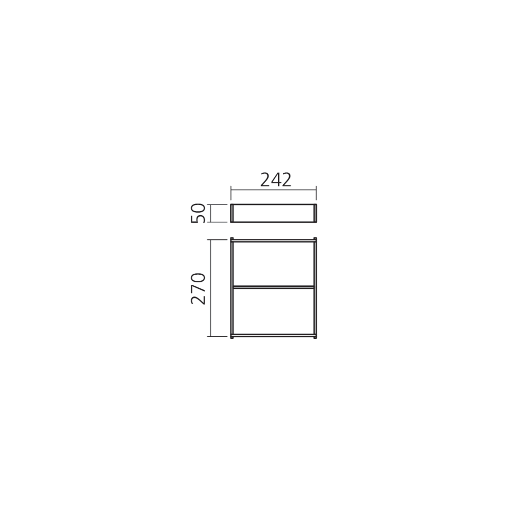 Boîte largeur 242 mm design bois