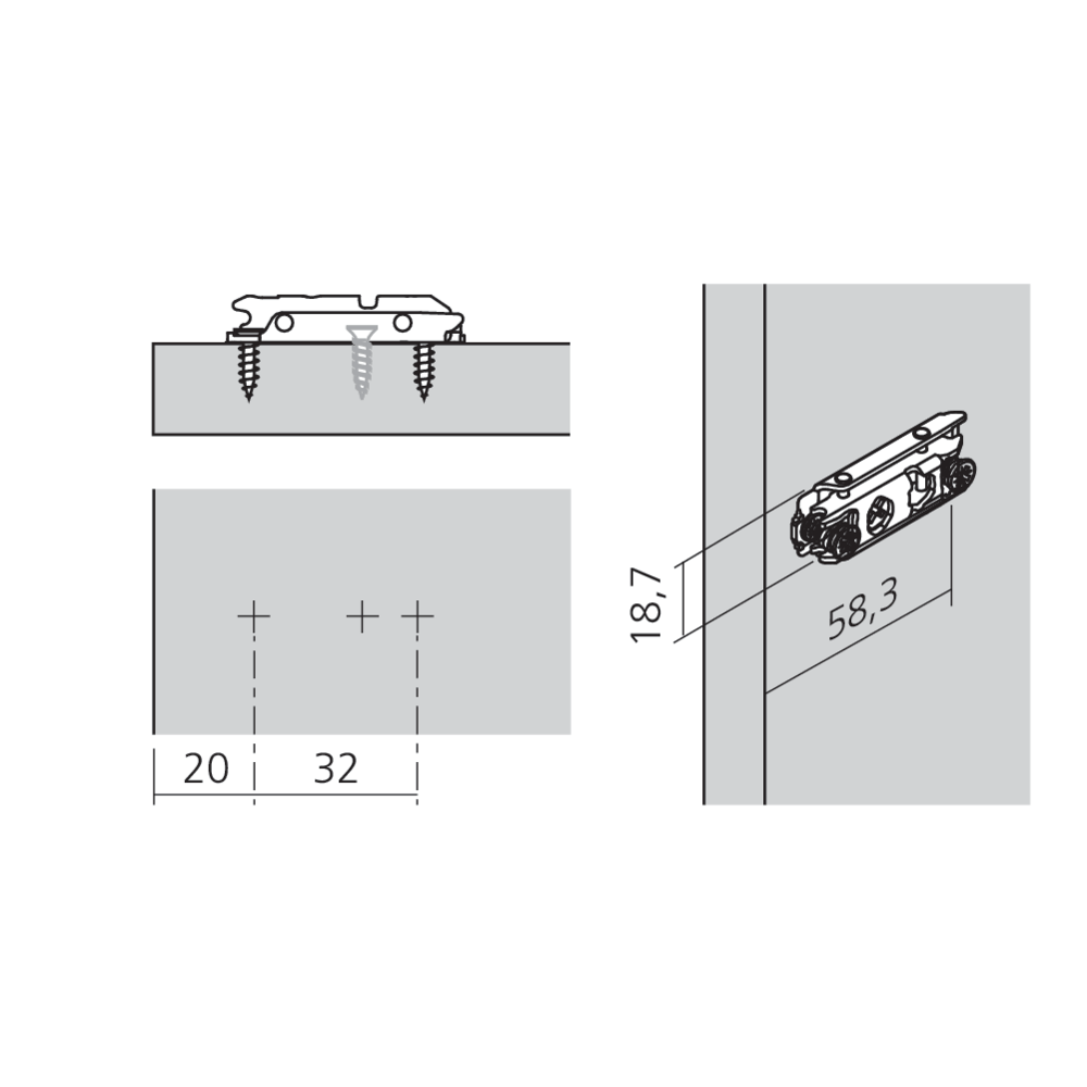 Embase CLIP à visser