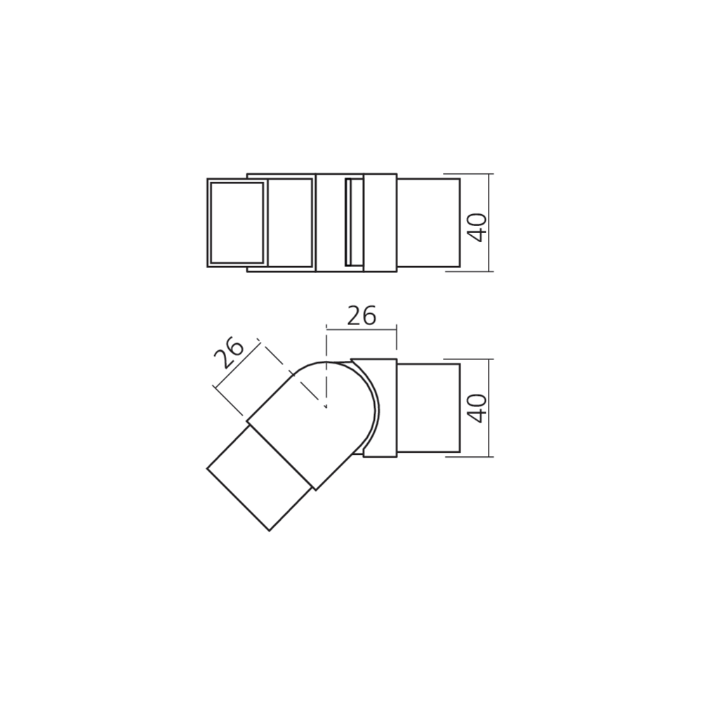 Coude orientable SQUARE-LINE carré