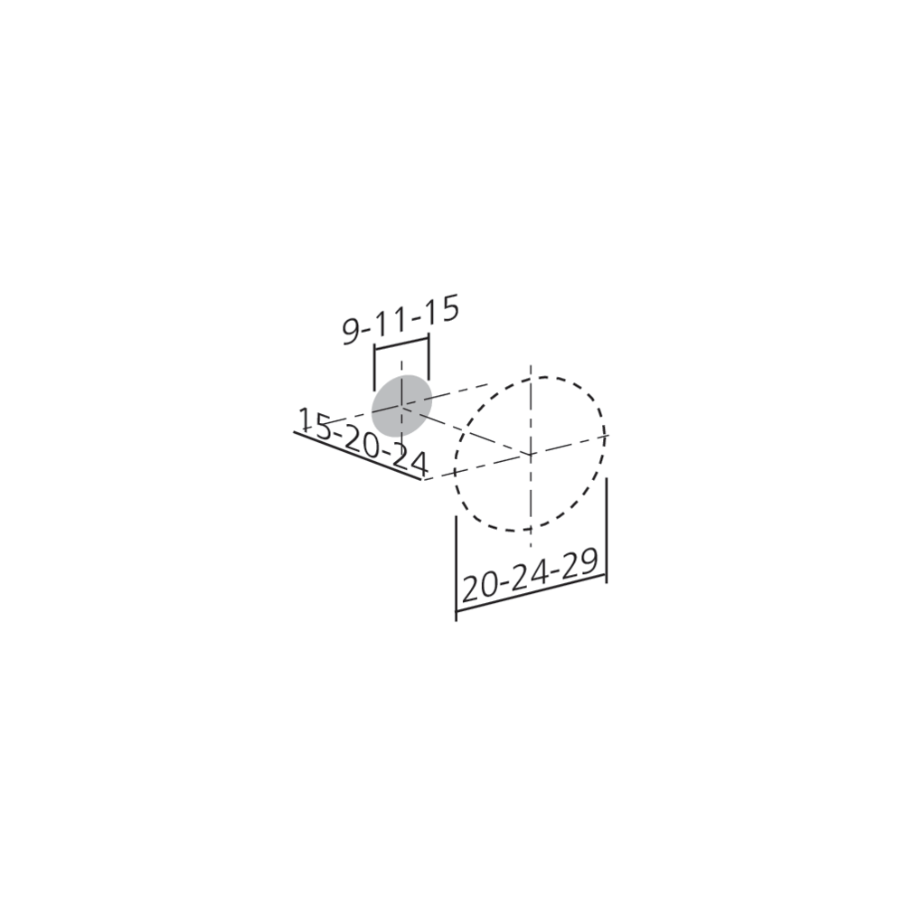 Bouton conique strié