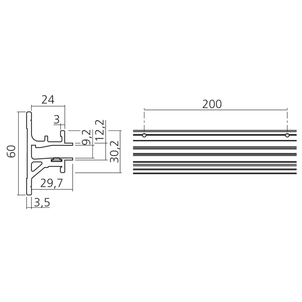 Profil horizontal noir