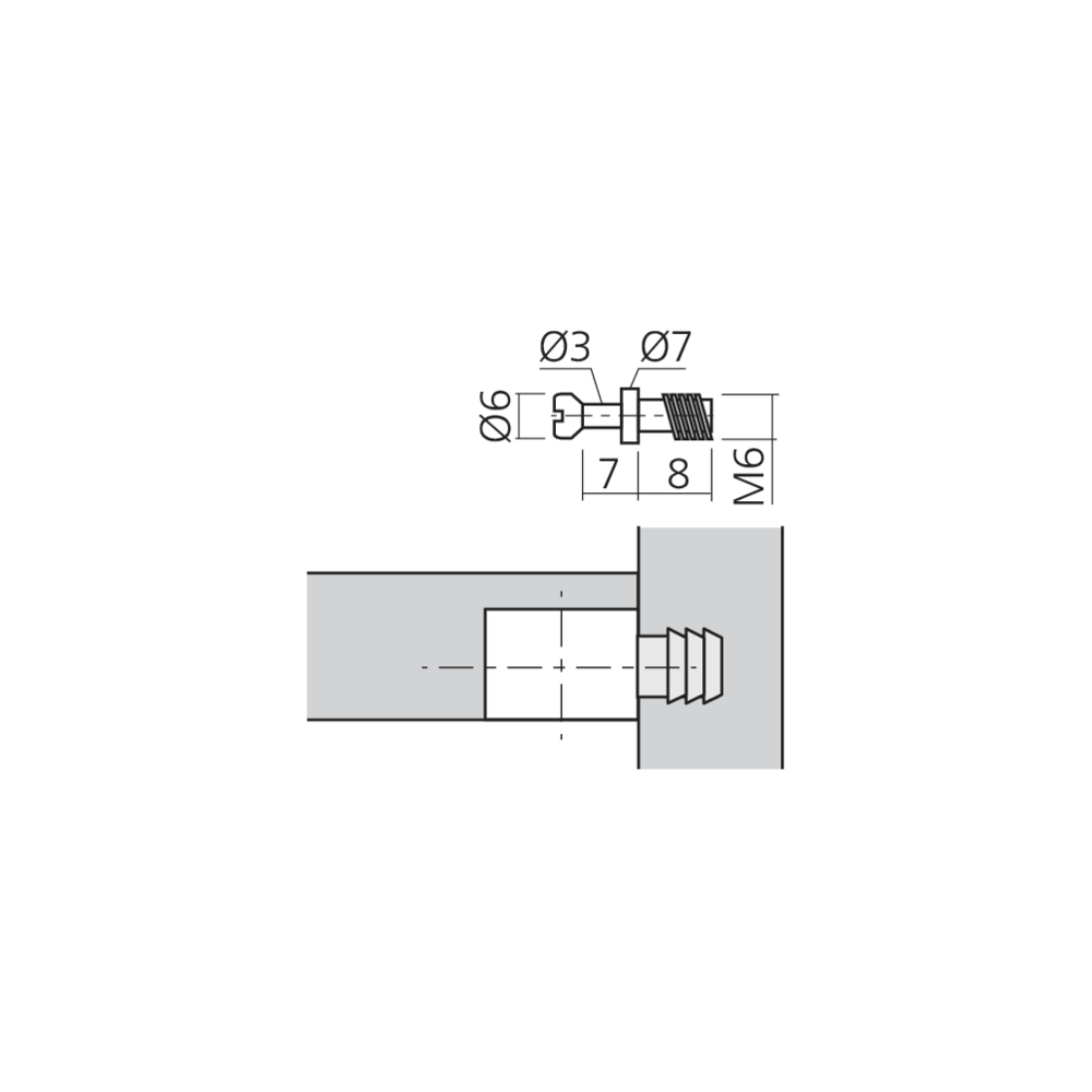 Tourillon DÉFIX filet M6