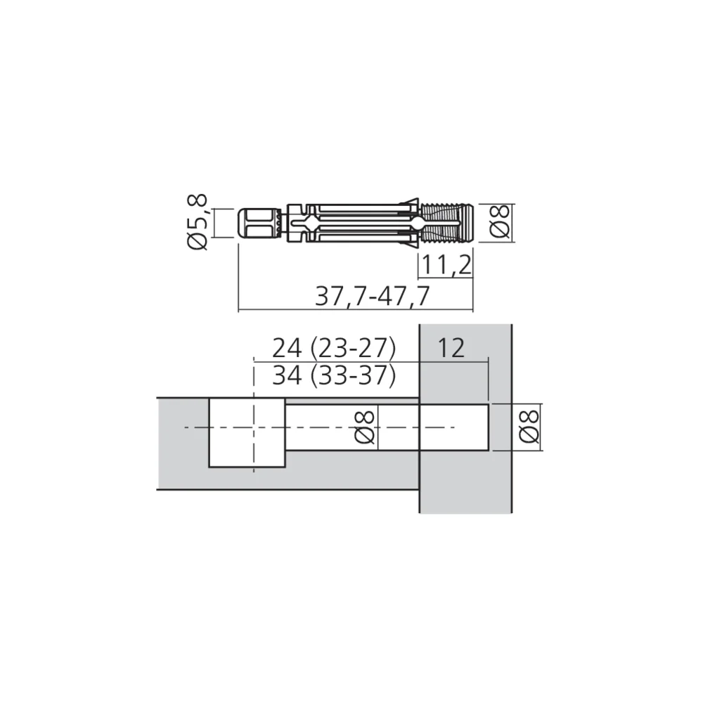 Tourillon QUICKFIT TL2 Ø8 mm