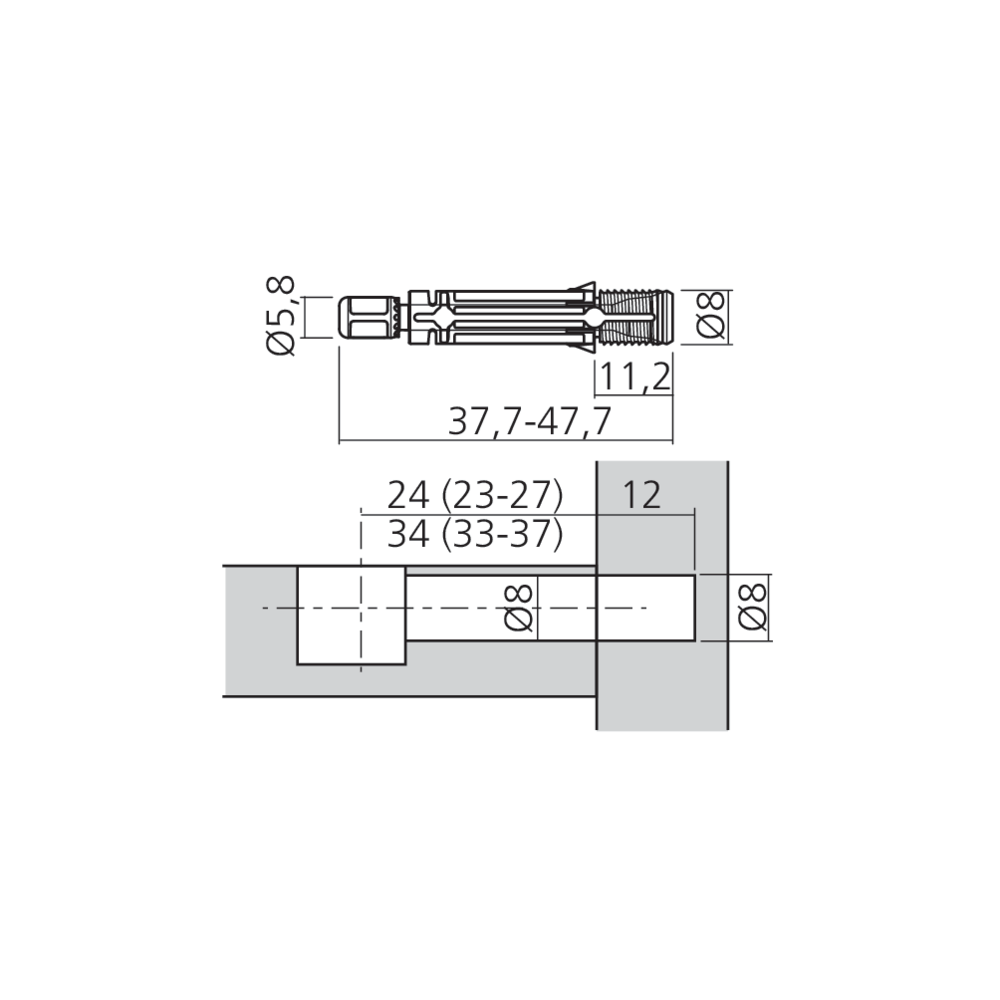 Tourillon QUICKFIT TL2 Ø8 mm