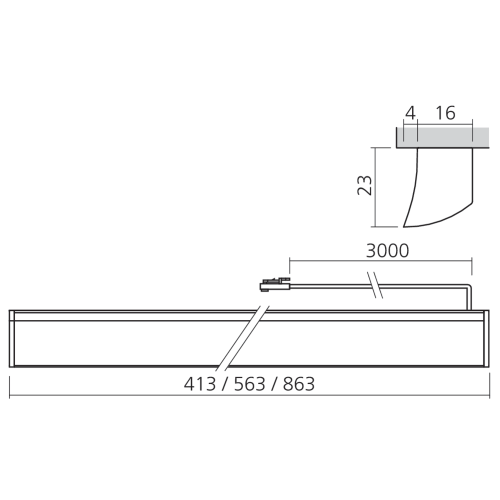 Réglette LED en applique 12 V pour dressing