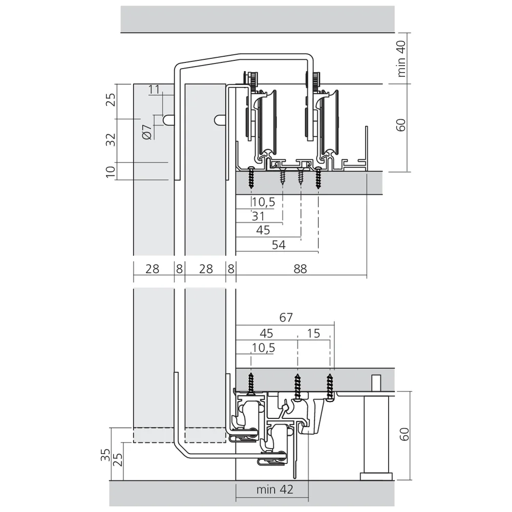 Garniture porte extérieure PS48
