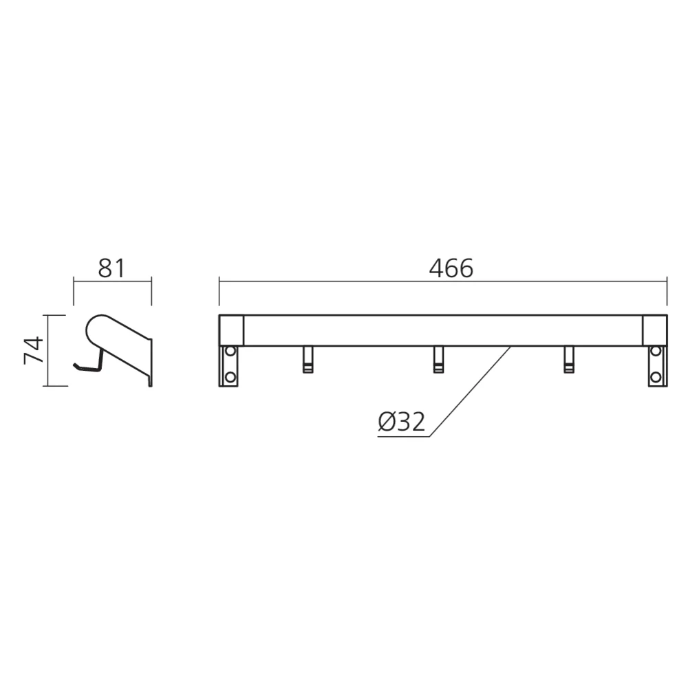Tube de penderie Ø32 déporté STYLÉA