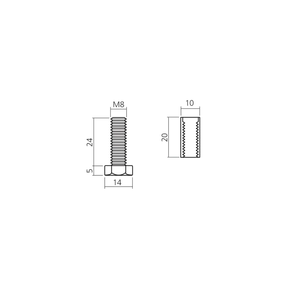 Mini-vérin réglable prémonté