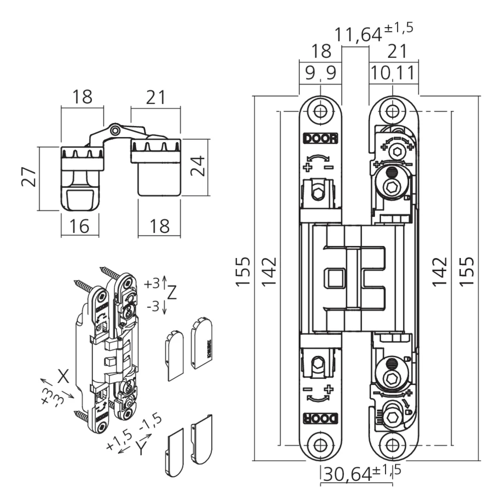 Charnière invisible