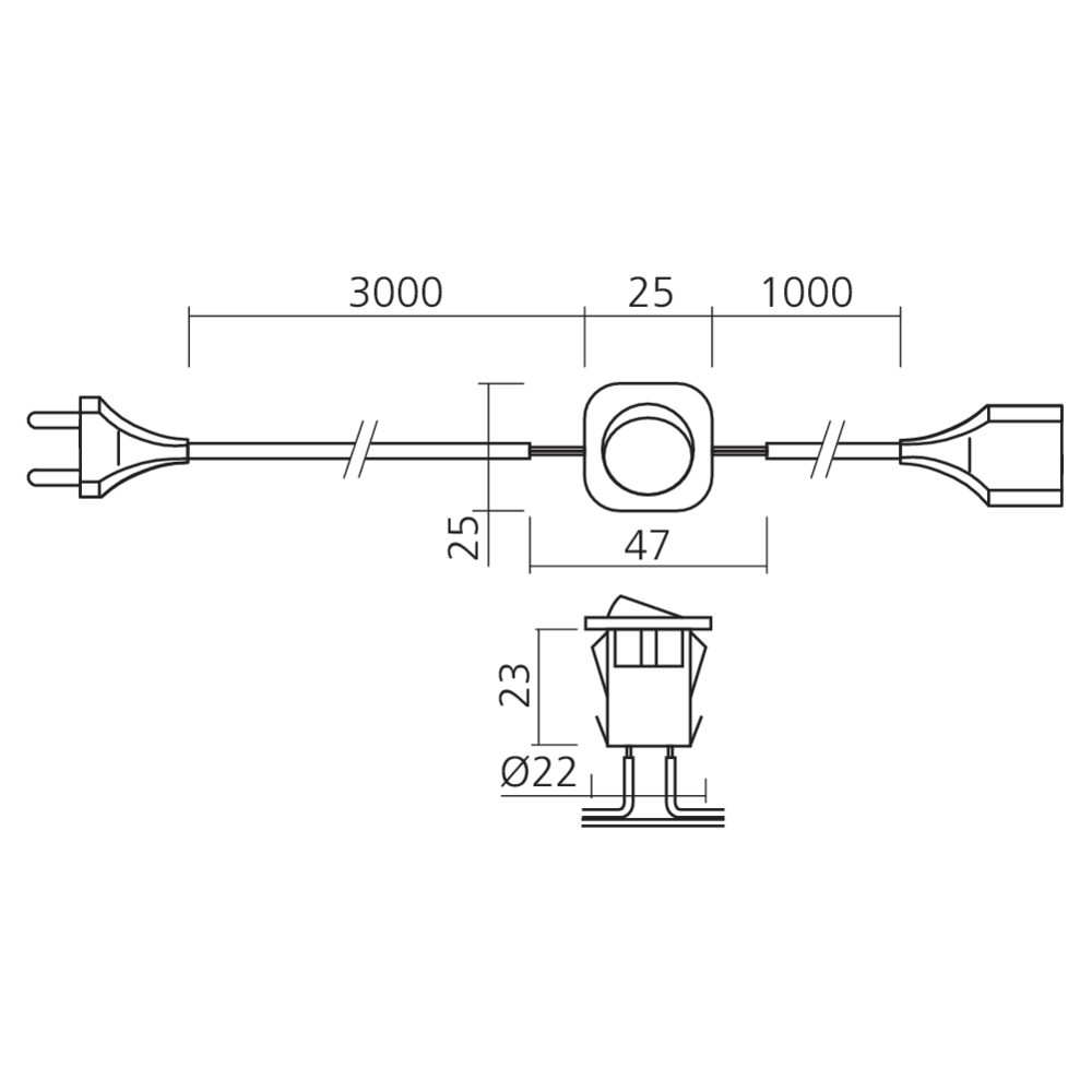 Interrupteur à bascule 230 V