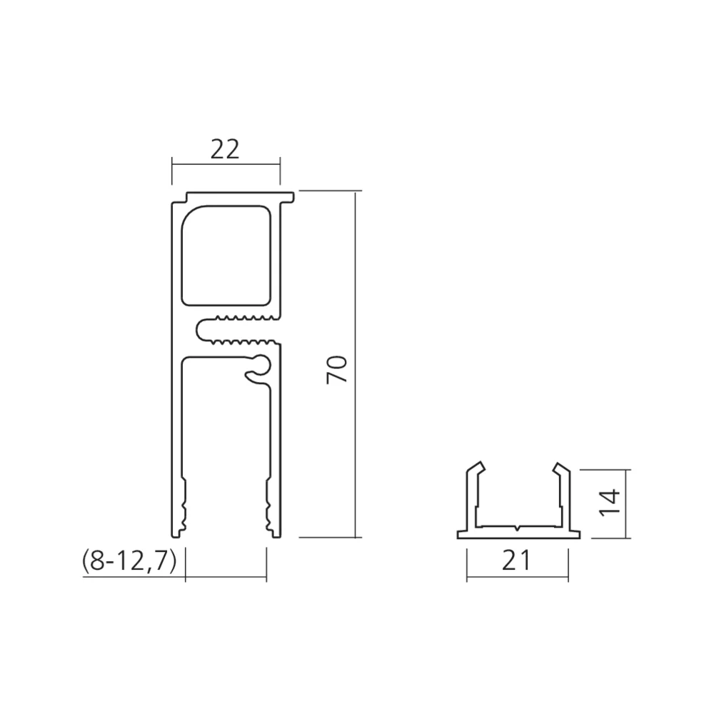 Profil pour glace fixe
