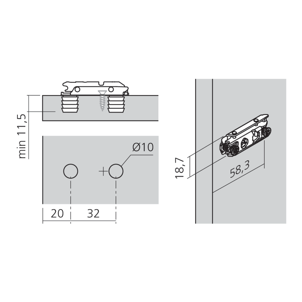 Embase CLIP à frapper