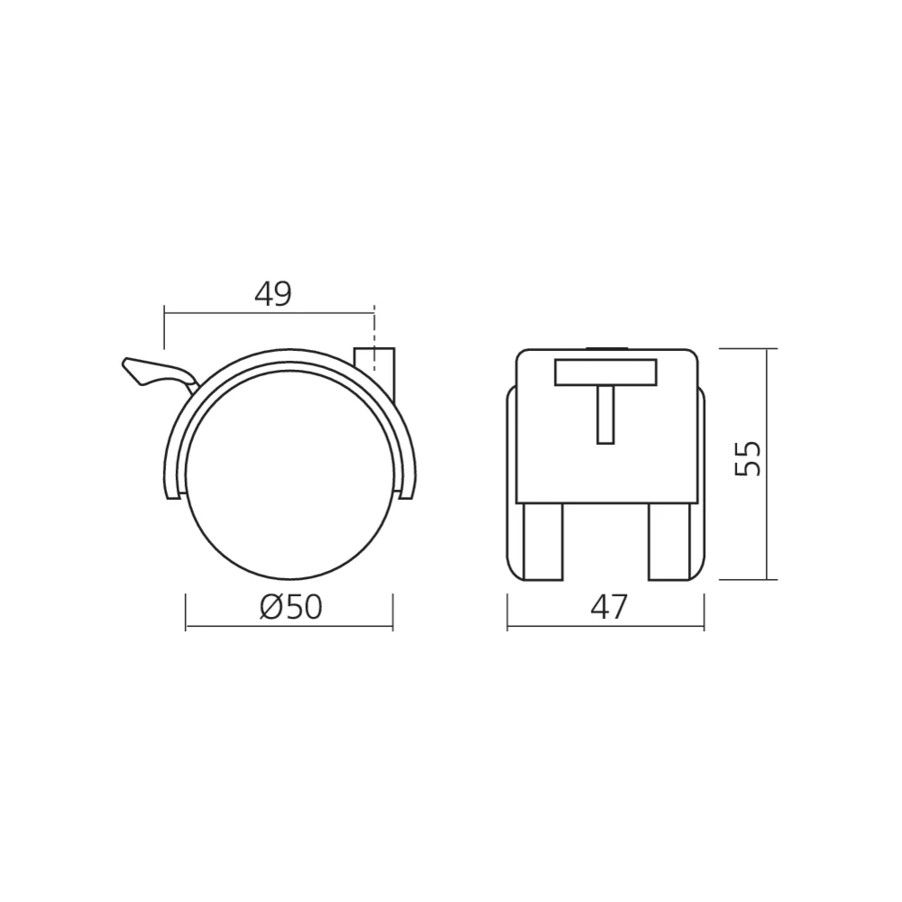 Roulette double galet à frein ROLL