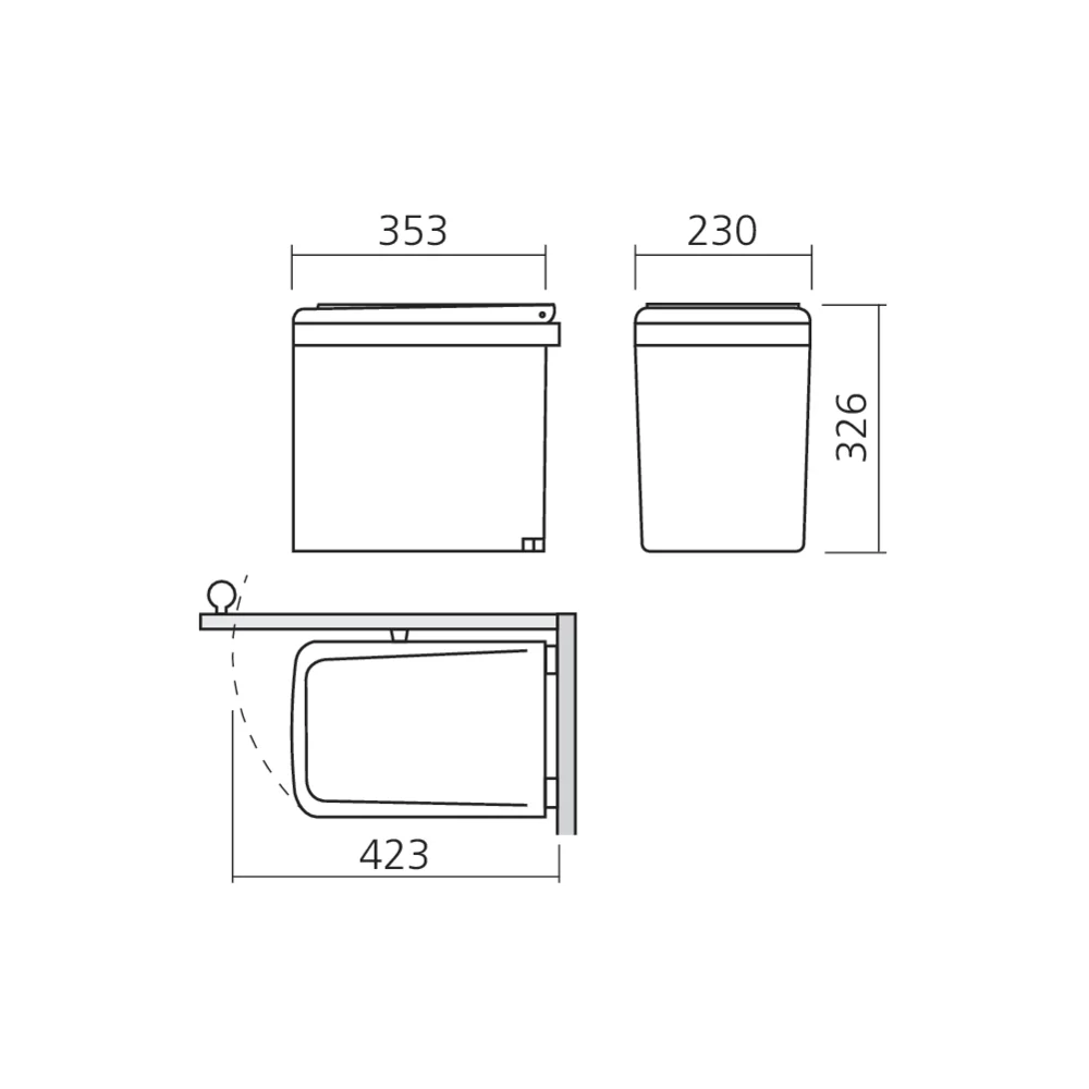 Poubelle tri sélectif pivotante 15 L