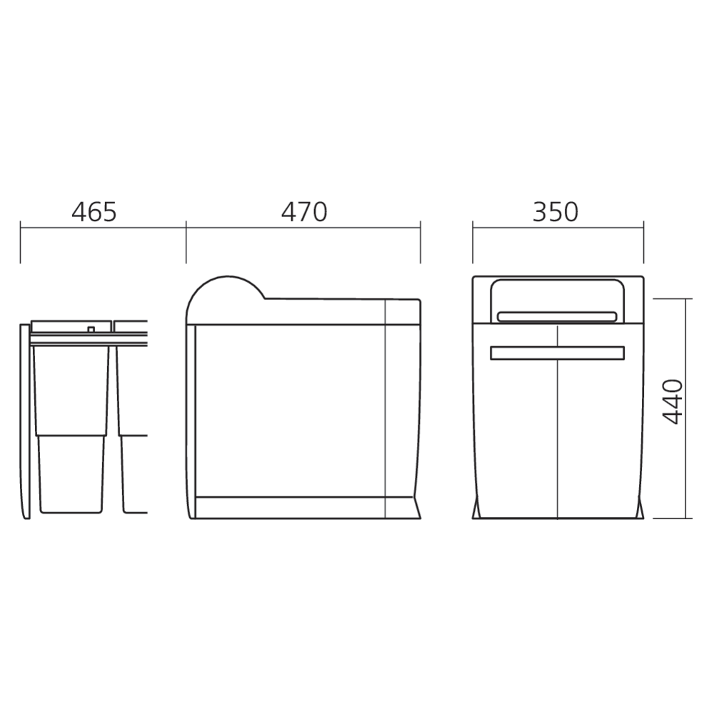 Poubelle tri sélectif 36 L