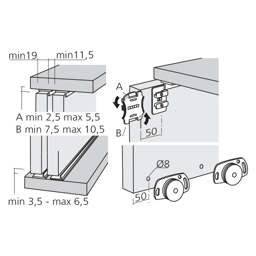 Garniture 1 porte Roll 45