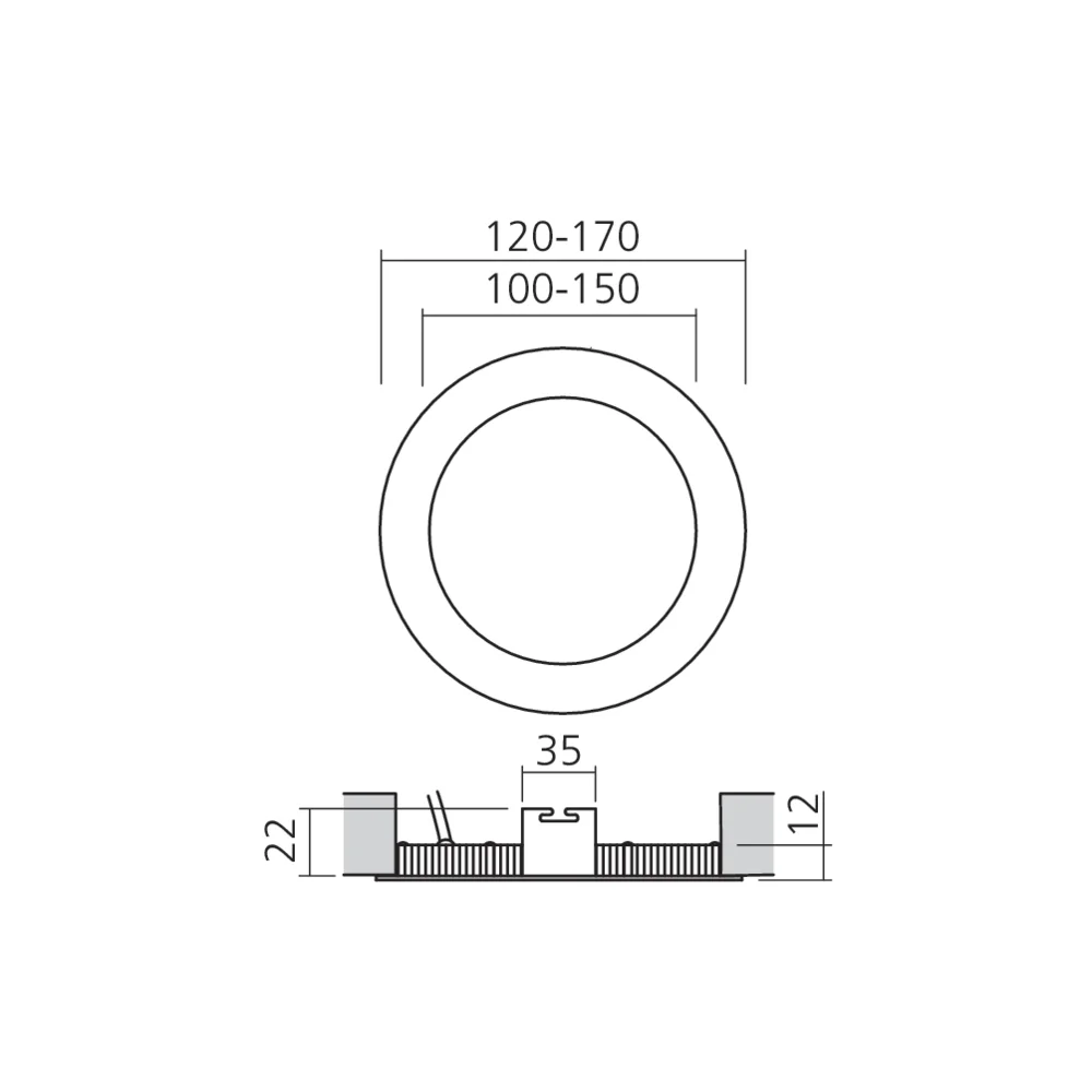 Plafonnier LED rond à encastrer