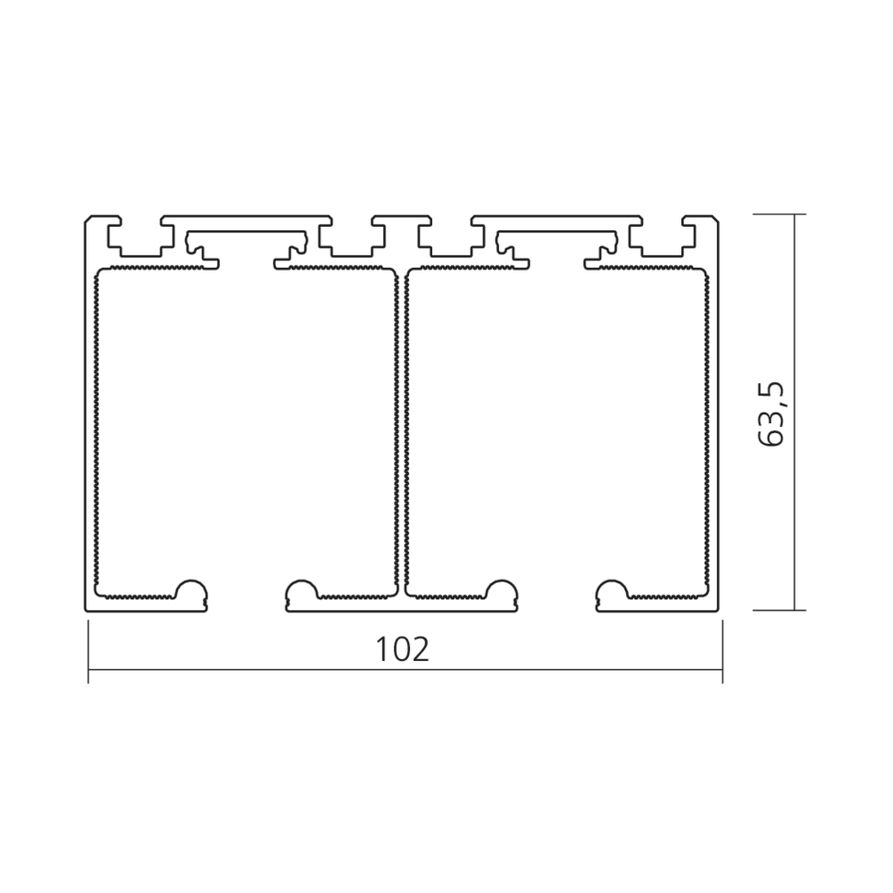 Rail haut double PS65