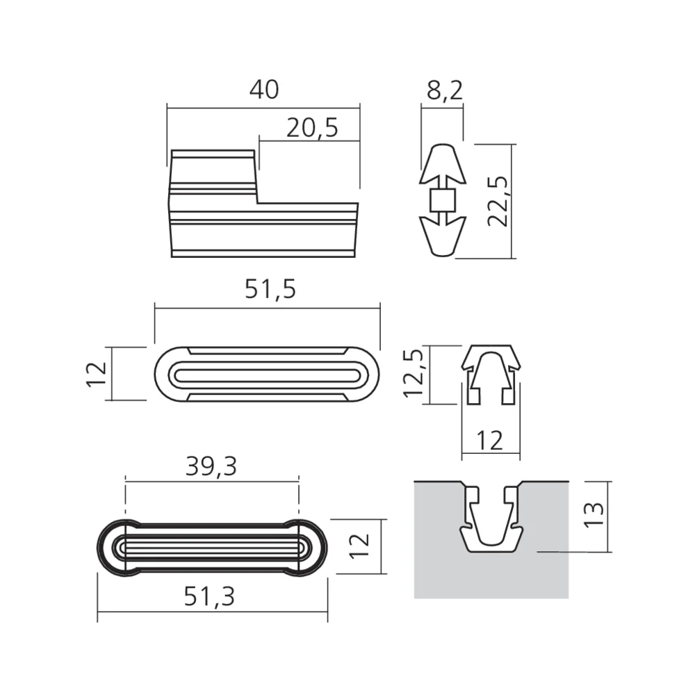 Connecteur invisible démontable 1240