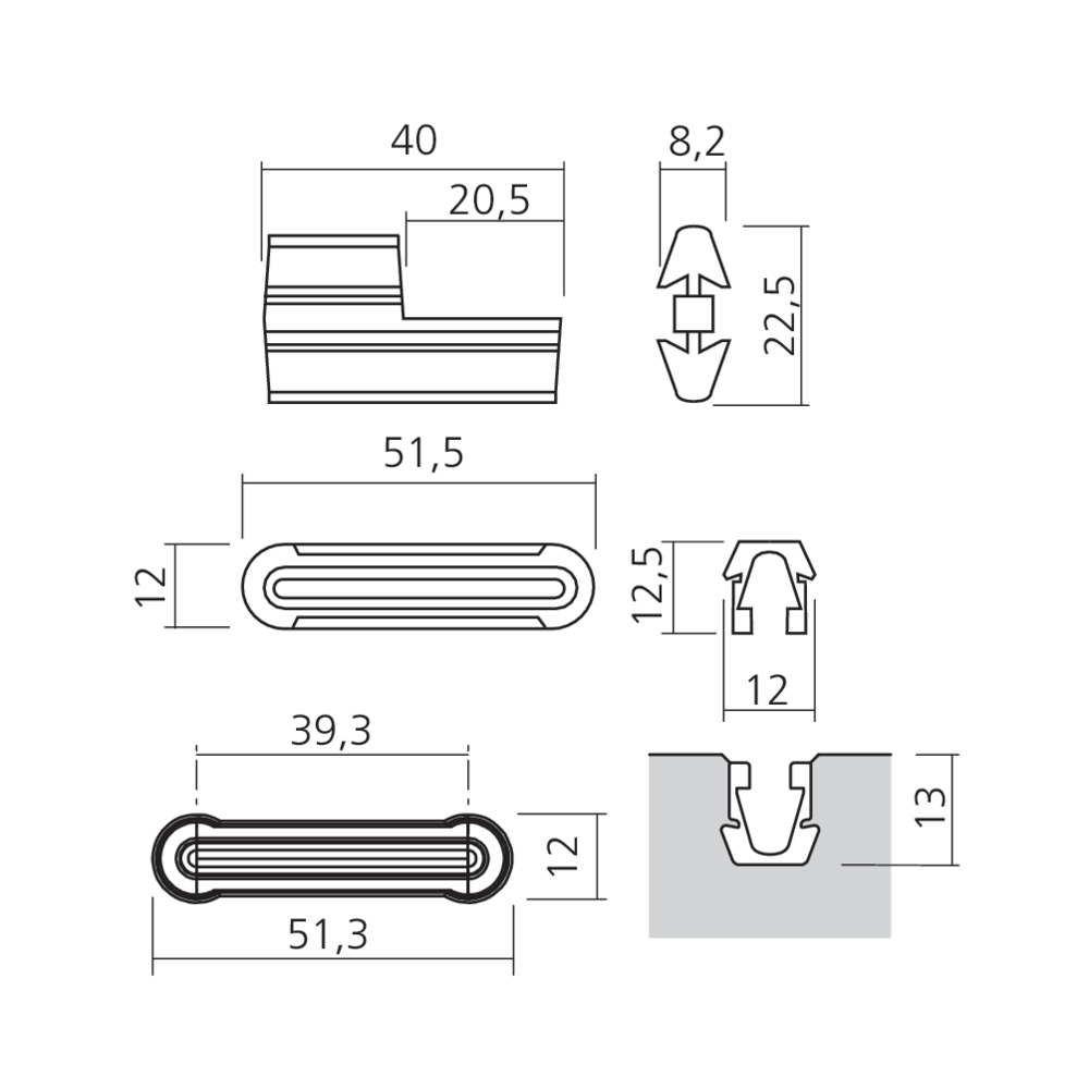Connecteur invisible démontable 1240