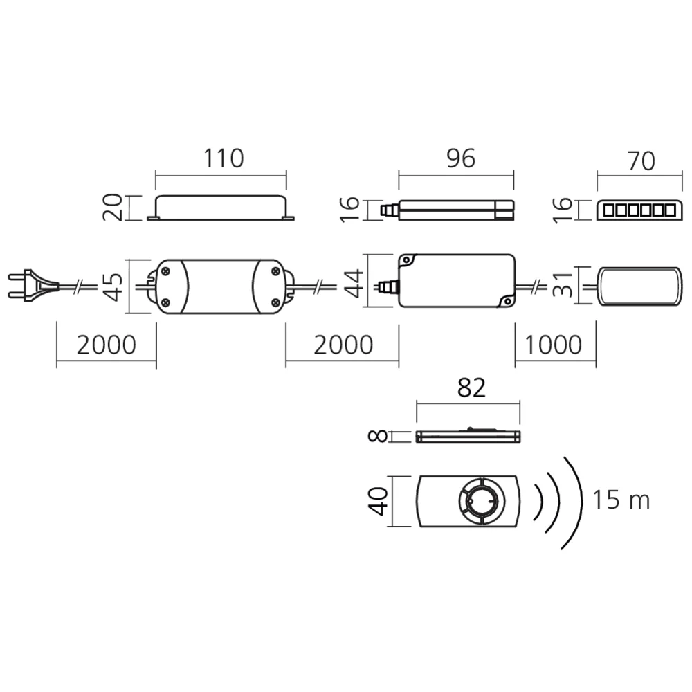 Transformateur avec variateur 24 V - 15 W