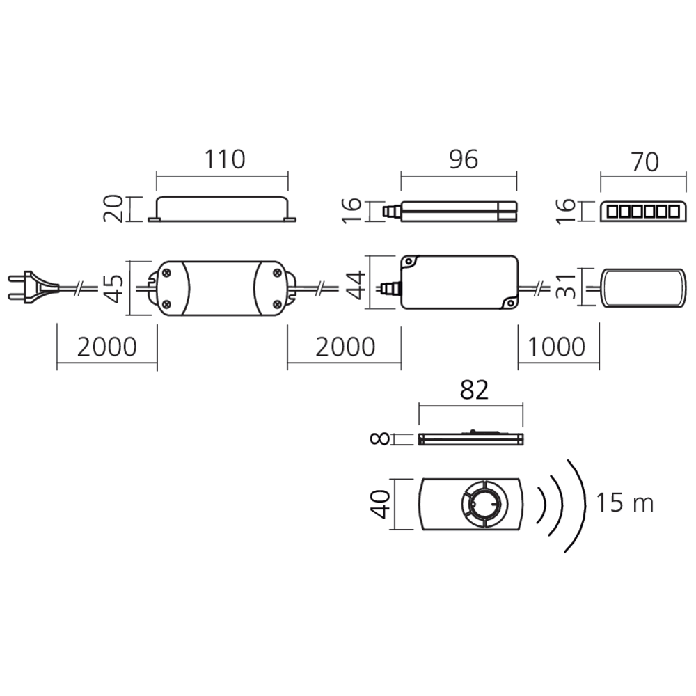 Transformateur avec variateur 24 V - 15 W