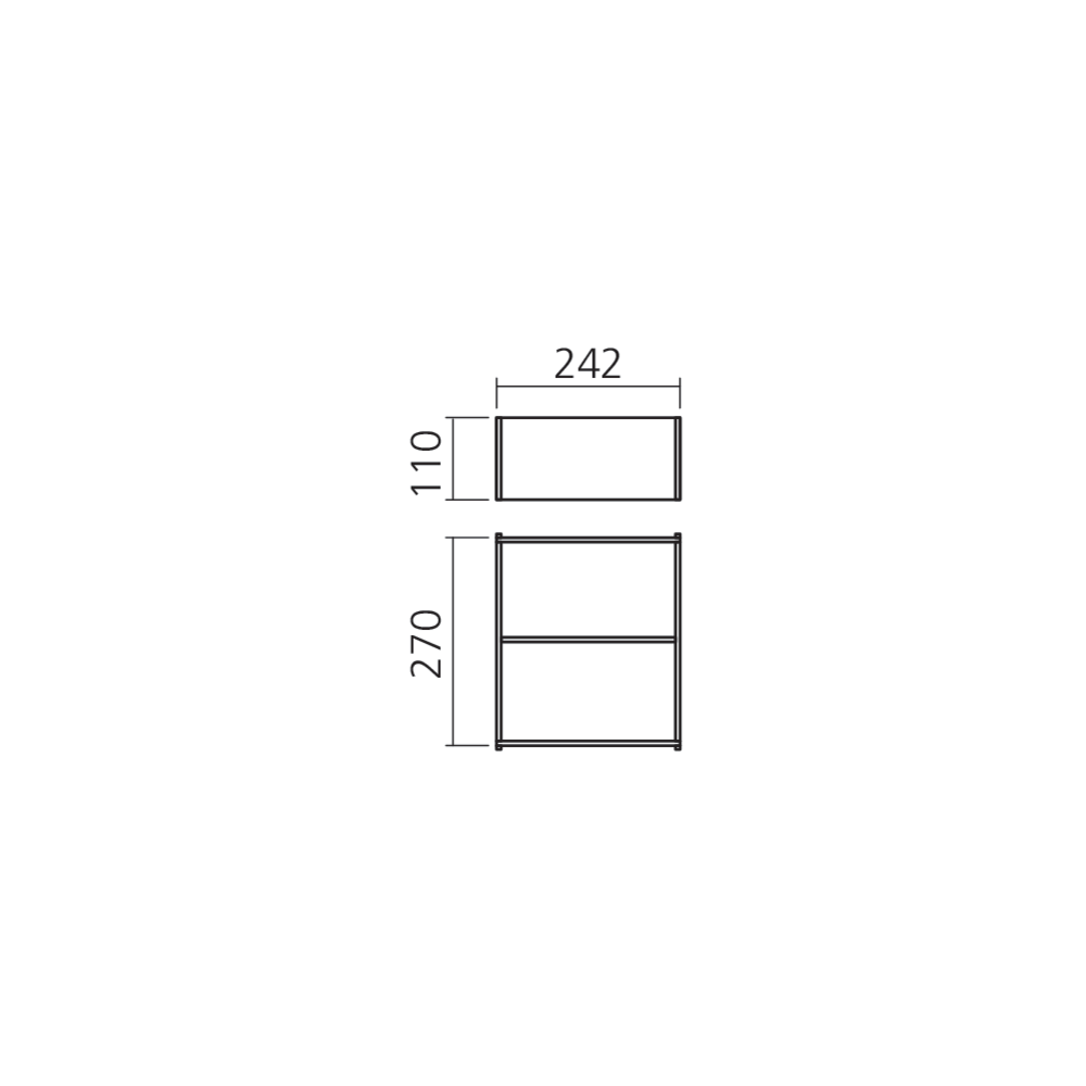 Boîte largeur 242 mm design bois