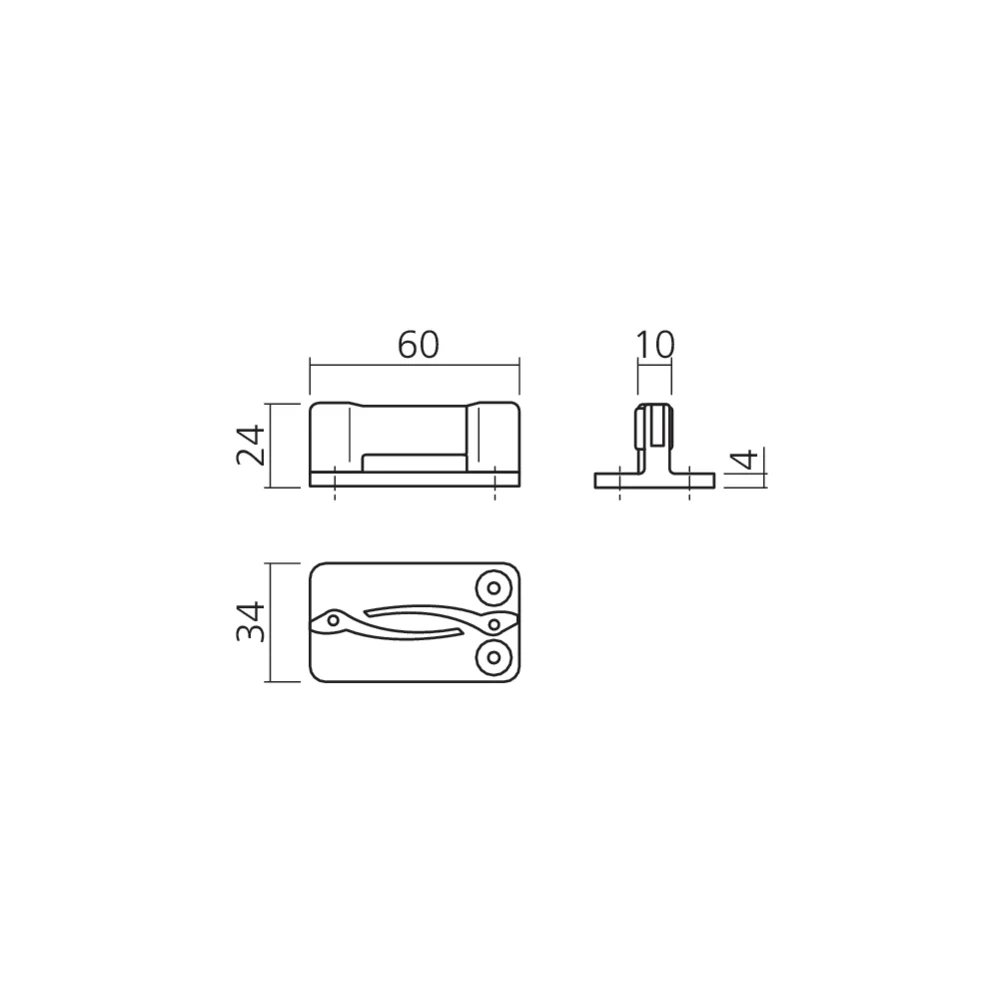 Guide bas pour porte coulissante en bois
