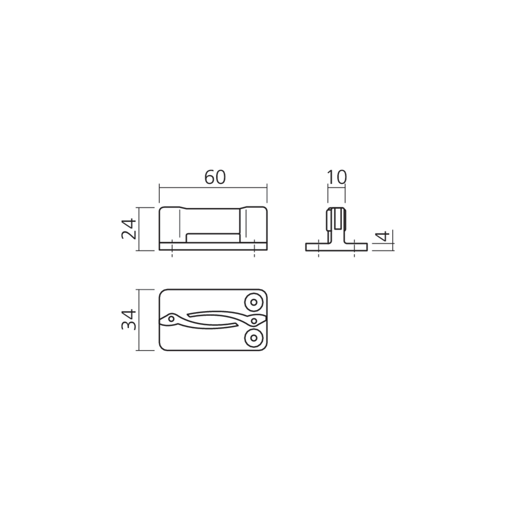 Guide bas pour porte coulissante en bois