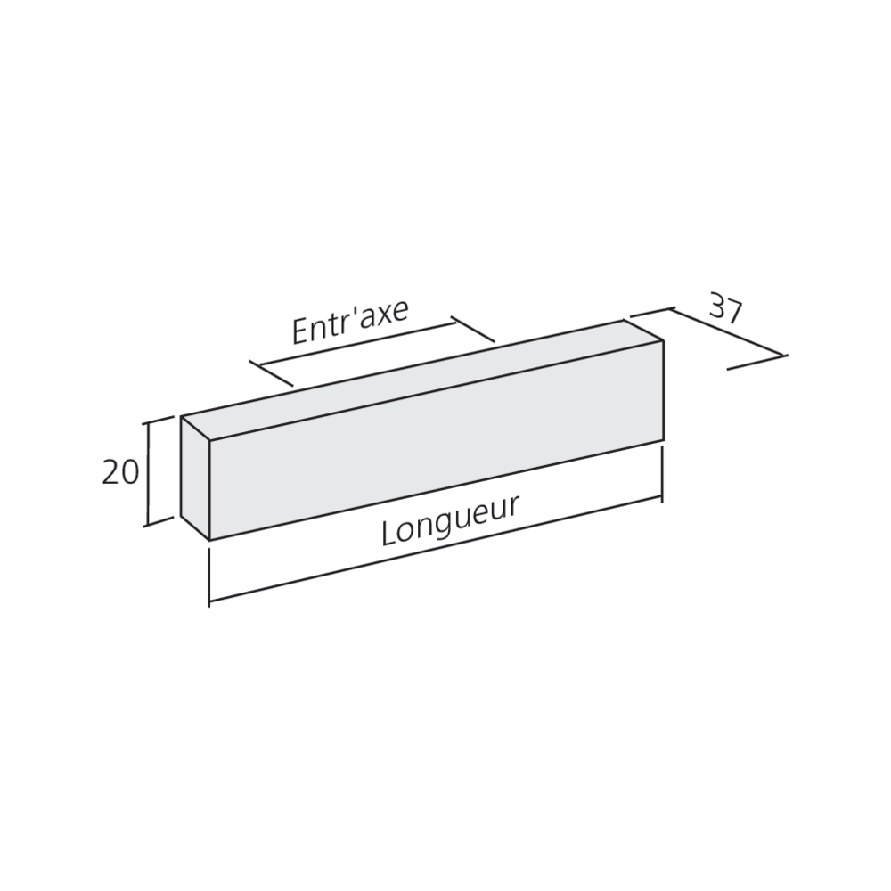 Poignée tirette inox