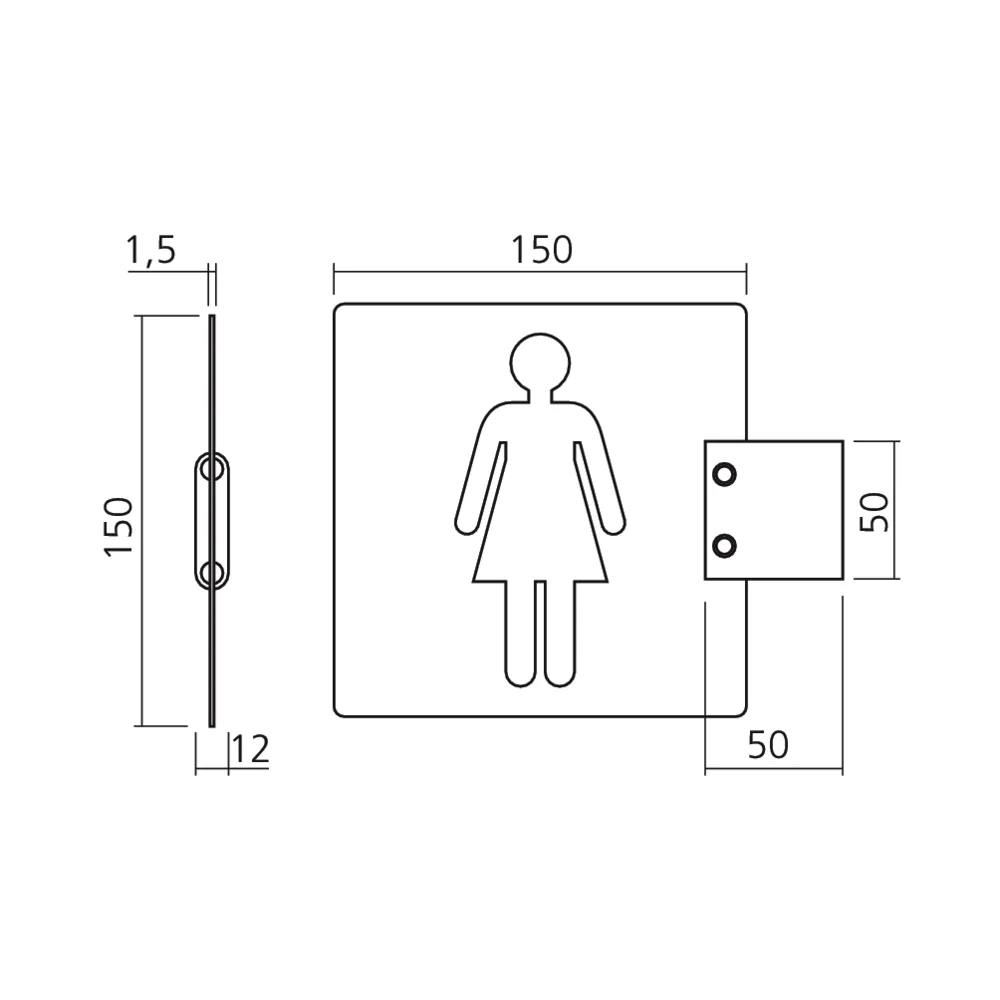 Plaque signalétique avec fixation murale