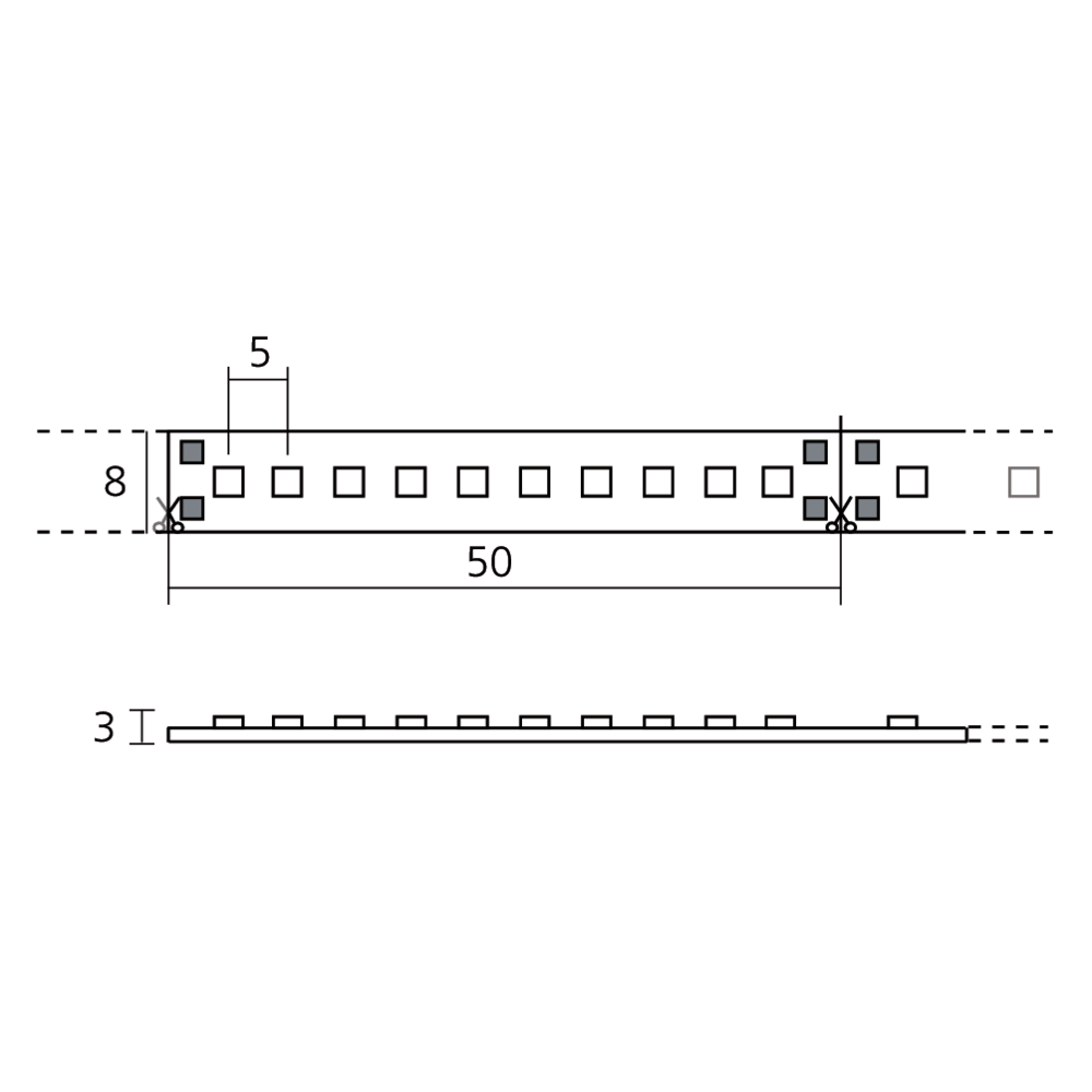 Bande LED IP20 8 mm 120 LEDs/m