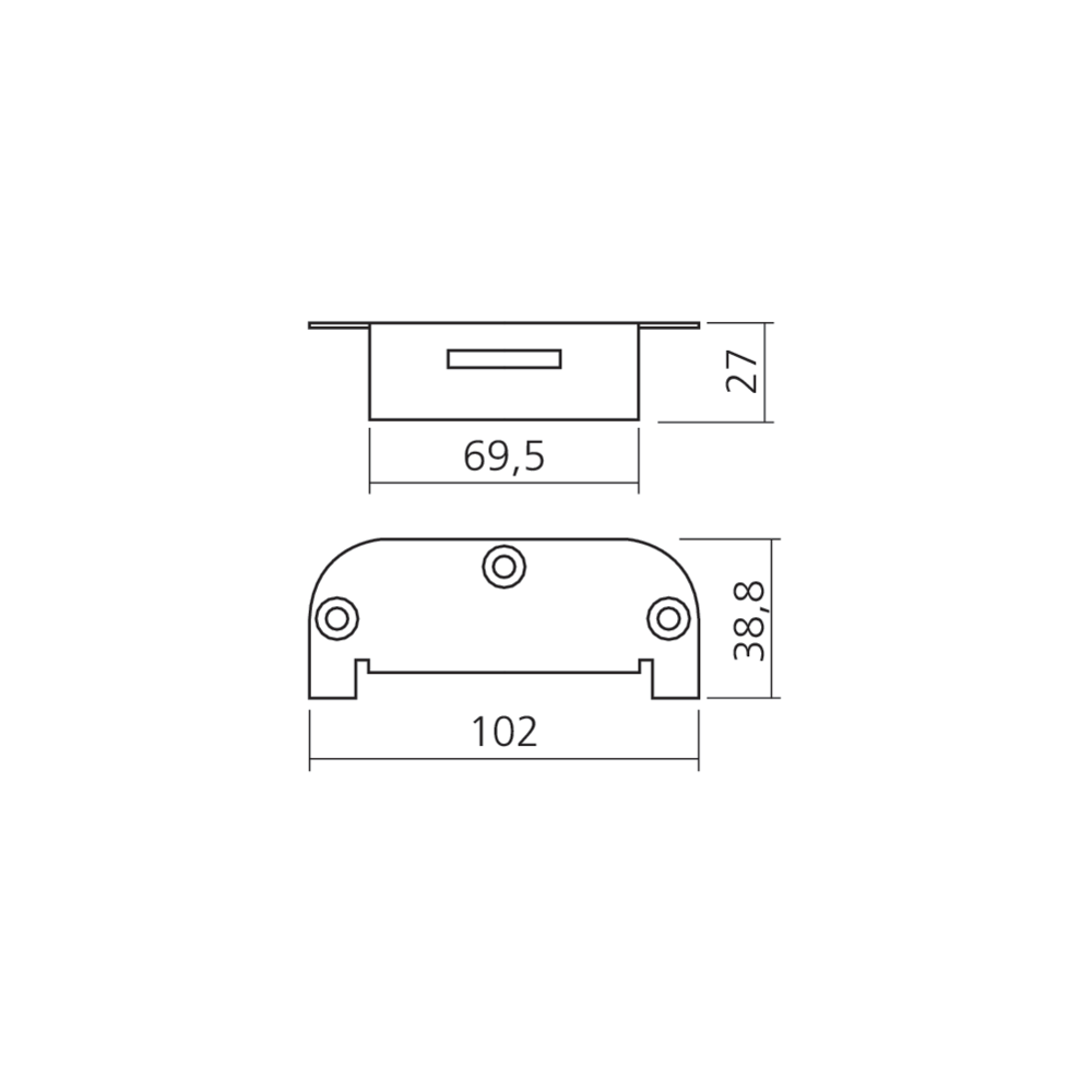 Gâche à 90° pour fermeture papillon